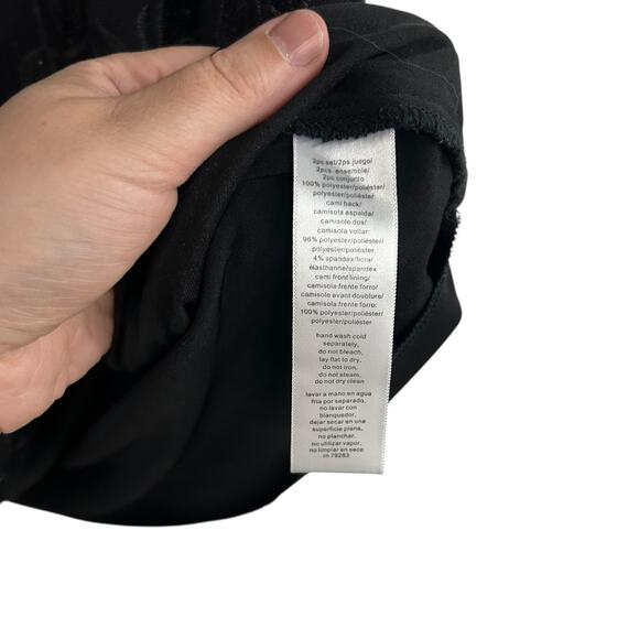 Alex Evenings Black Floral Embroidered Tank Top XL Glam Cocktail Elegant‎ Formal - Picture 5 of 6